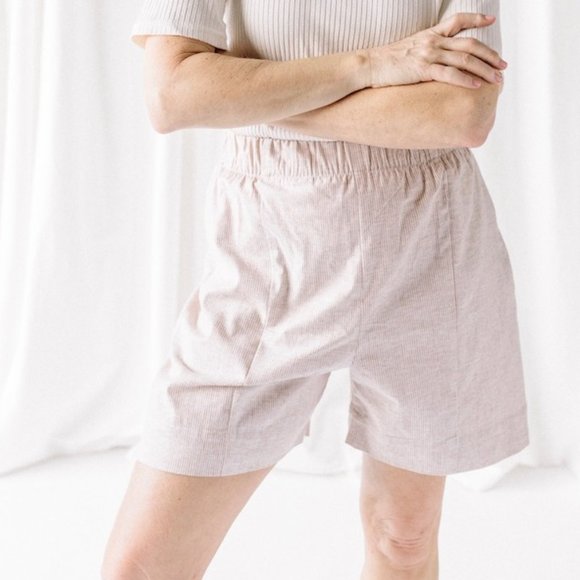 Hackwith Design House Pants - Hackwith Design House Sandstone Stripe Easy Short